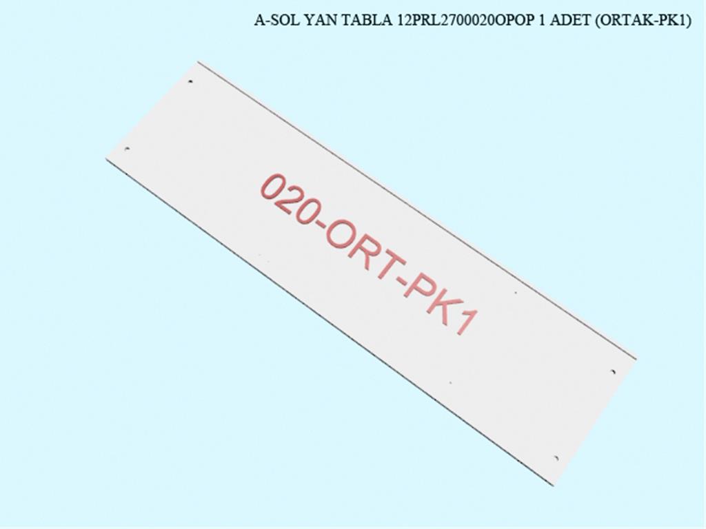 12PRL2700020OPOP, VITRIN SOL YAN TABLA/OPAK BEYAZ (EN)